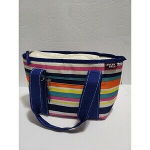 Polar Pack Insulated Lunch Tote Rainbow Stripe Zippered Reusable Bag